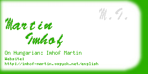 martin imhof business card